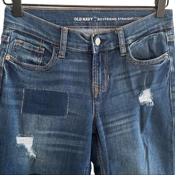 Old Navy Women’s Boyfriend Straight Leg Patch Jeans Size 0 - Picture 2 of 7